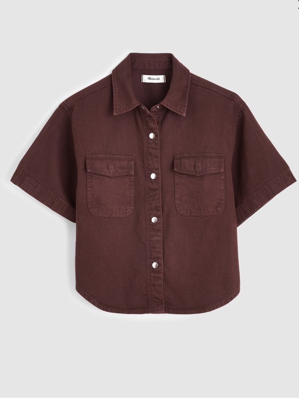 Madewell Airy Denim Utility-Pocket Shirt - Burnt Cocoa